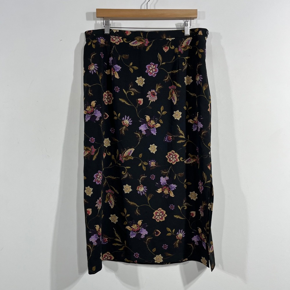 Briggs VTG Fairy Grunge 90s Dark Floral Maxi Skirt Size XLP Cottagecore Boho Y2K